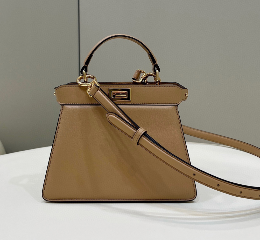 Peekaboo style top handle tote bag