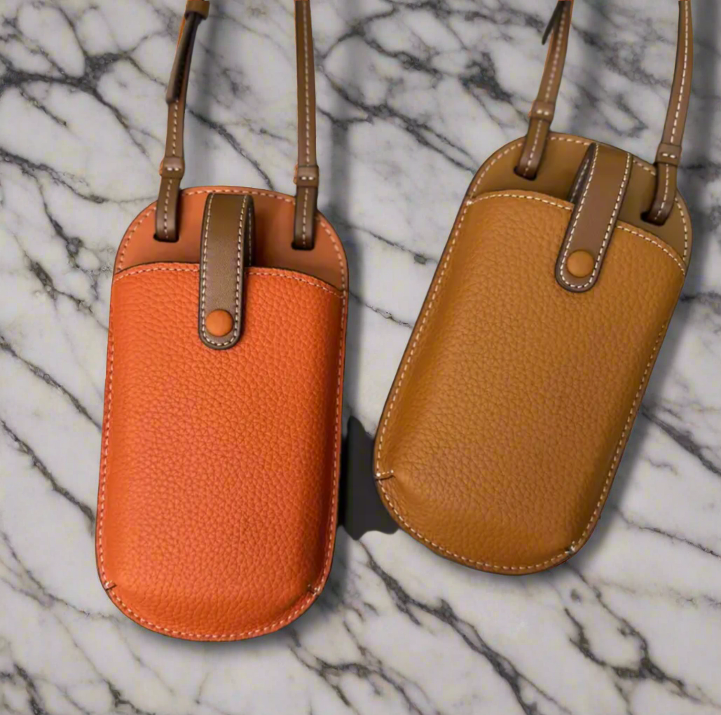 High quality soft grain leather crossbody phone case bags!