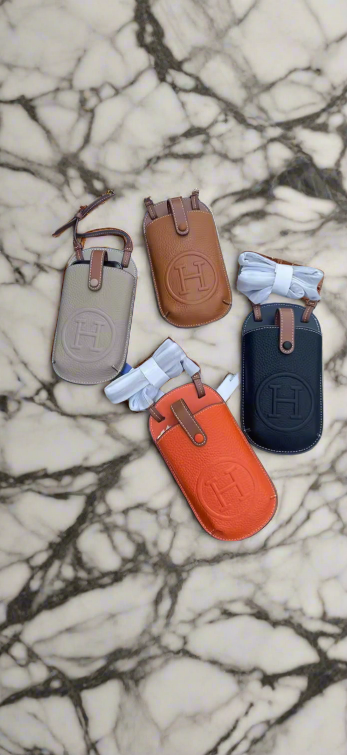 High quality soft grain leather crossbody phone case bags!