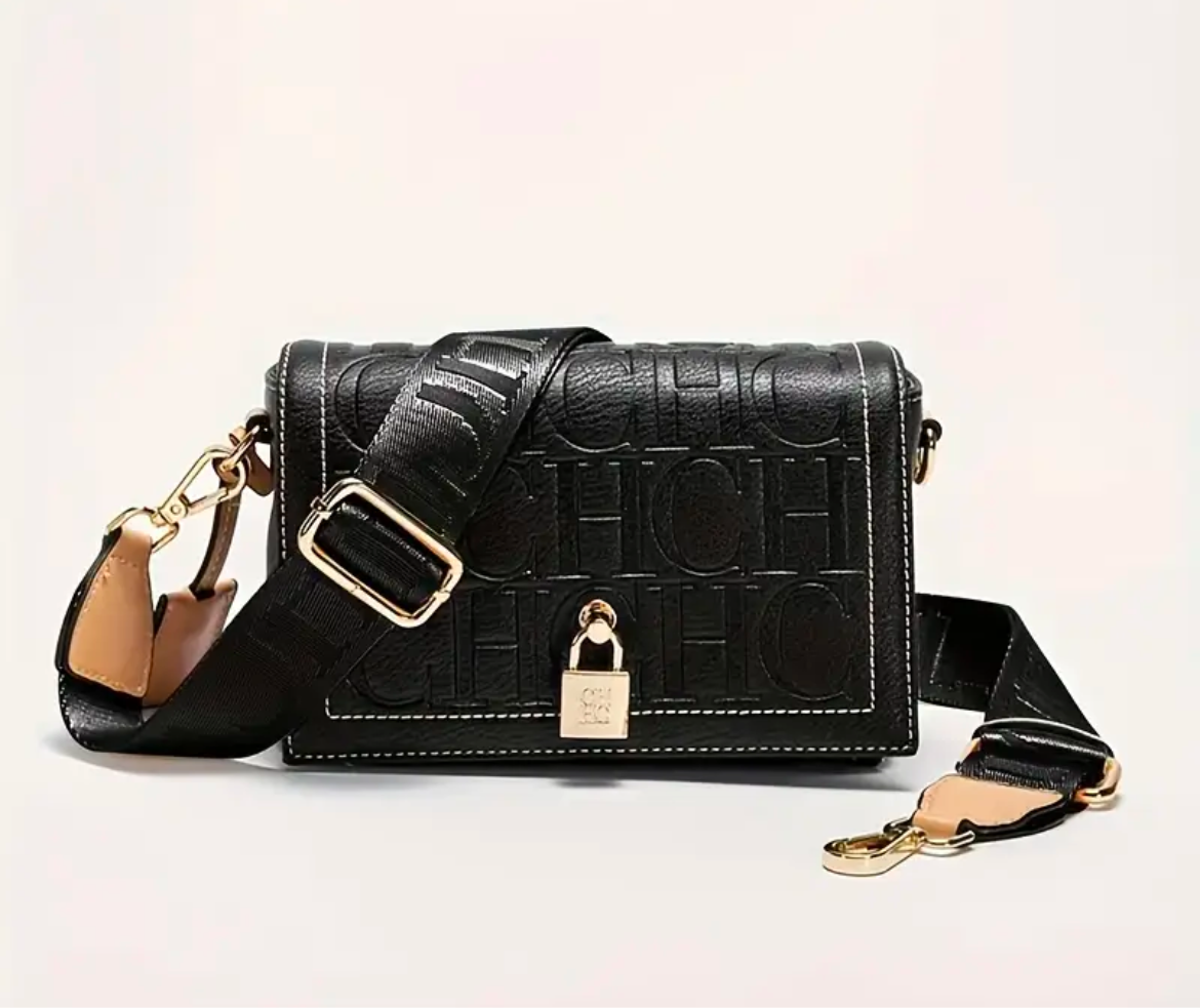 High quality CHCH embossed flap crossbody bag