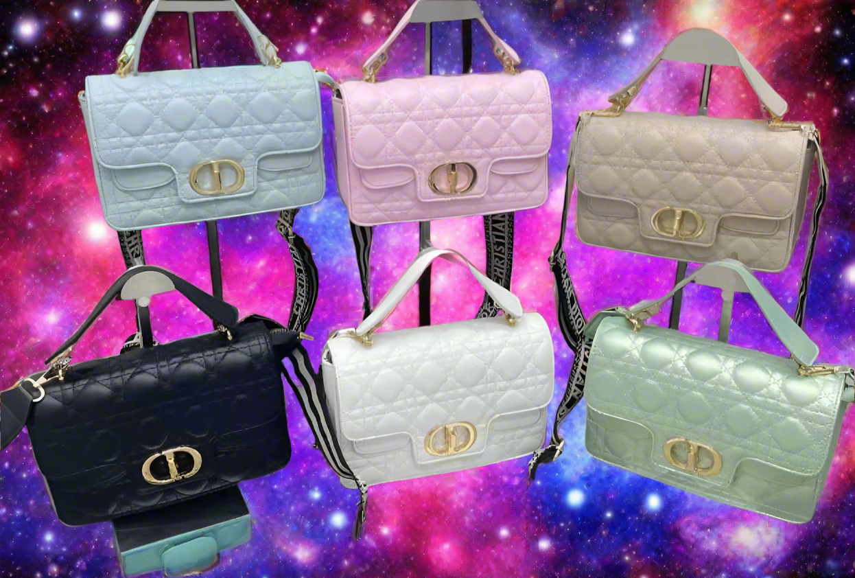 Leather Crossbody “CD Pearl” logo bag, with signature diamond quilted stitching (many options)