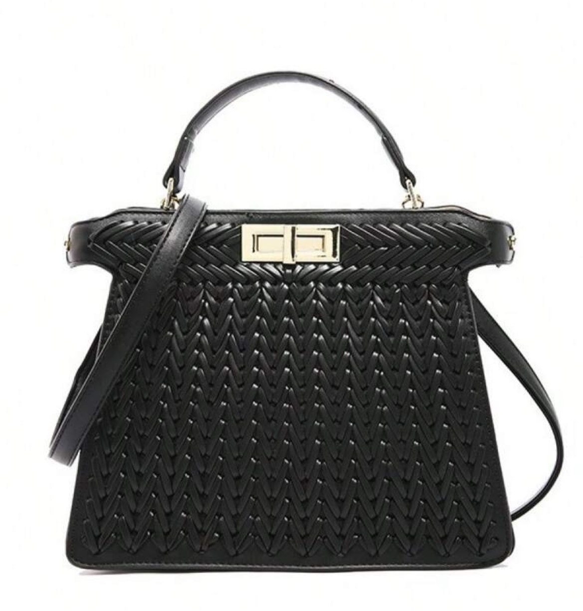 Peekaboo style top handle tote bag