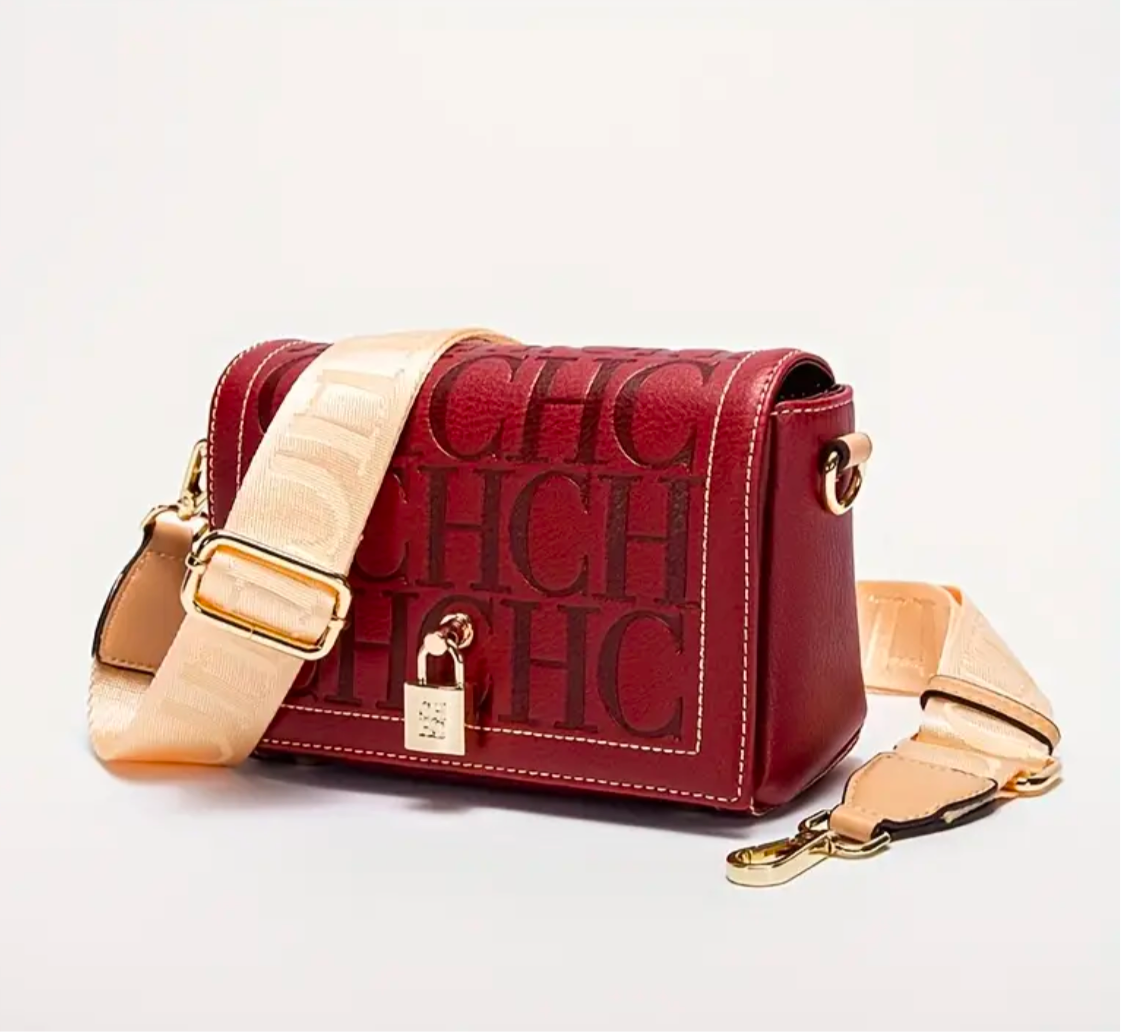 High quality CHCH embossed flap crossbody bag