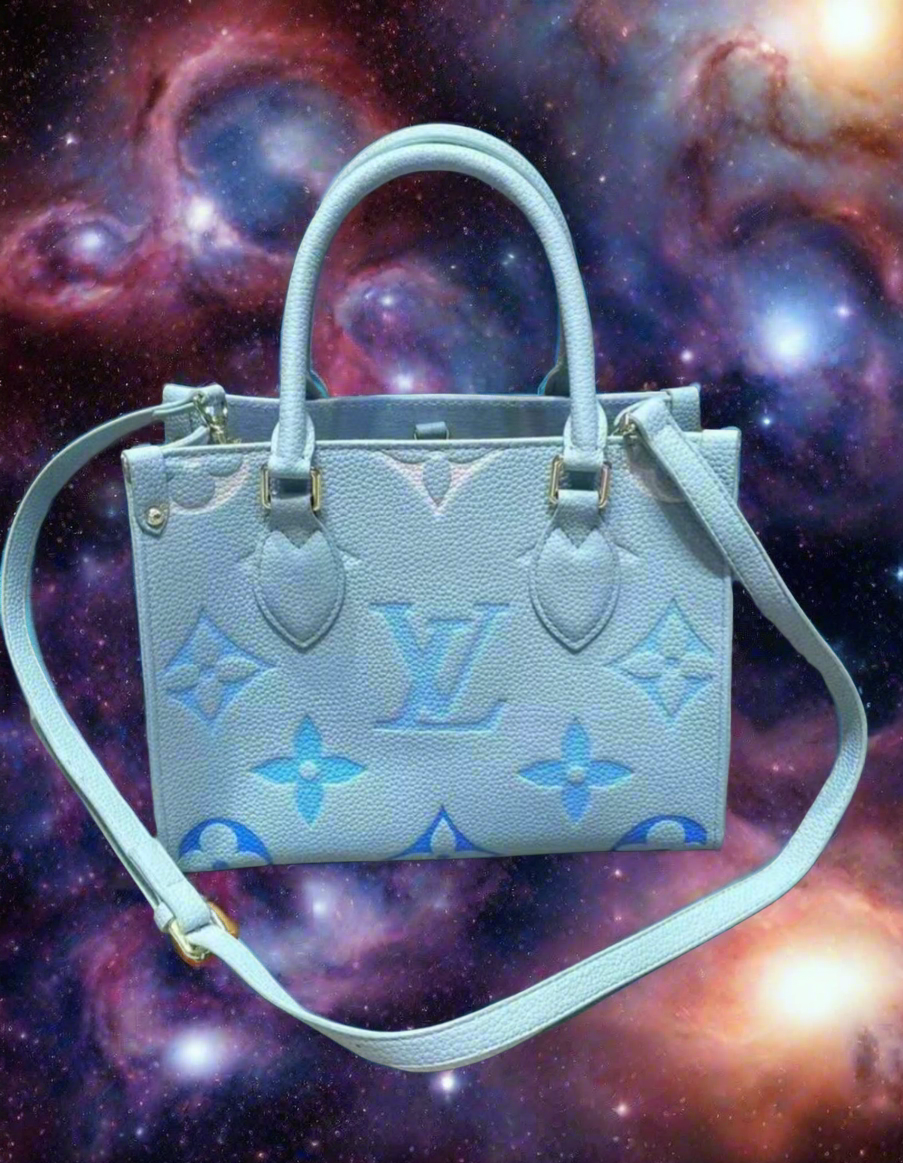 Leather structured logo tote