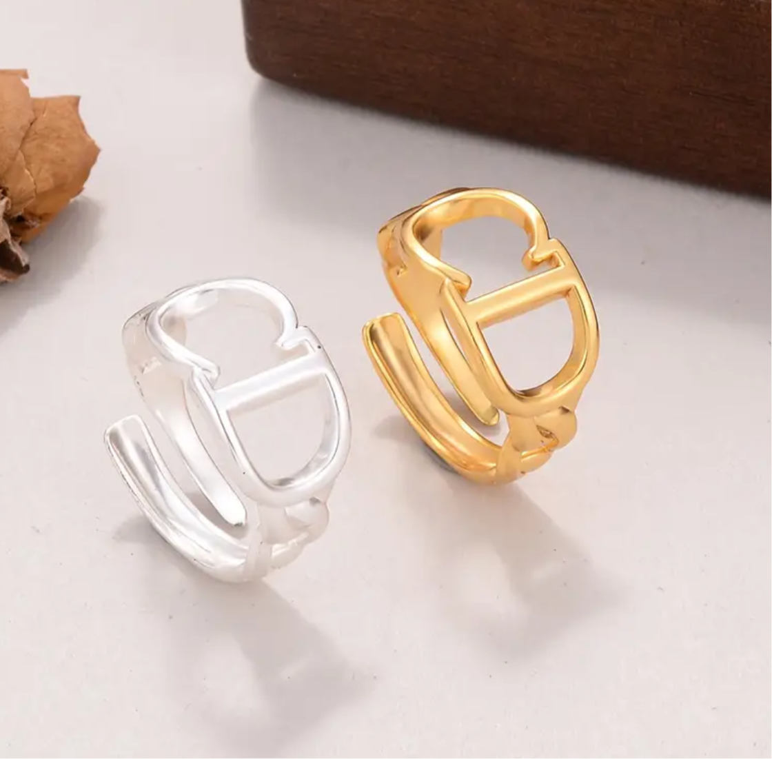Beautiful inspired rings with logos and adjustable bands (large variety)