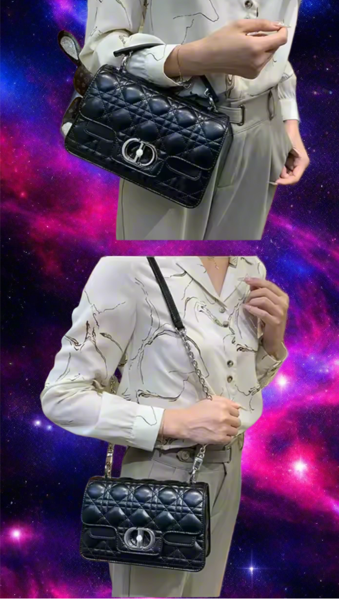Leather Crossbody “CD Pearl” logo bag, with signature diamond quilted stitching (many options)