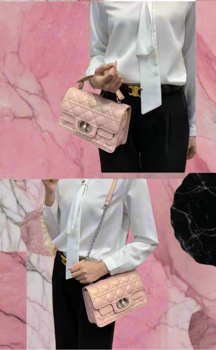 Leather Crossbody “CD Pearl” logo bag, with signature diamond quilted stitching (many options)