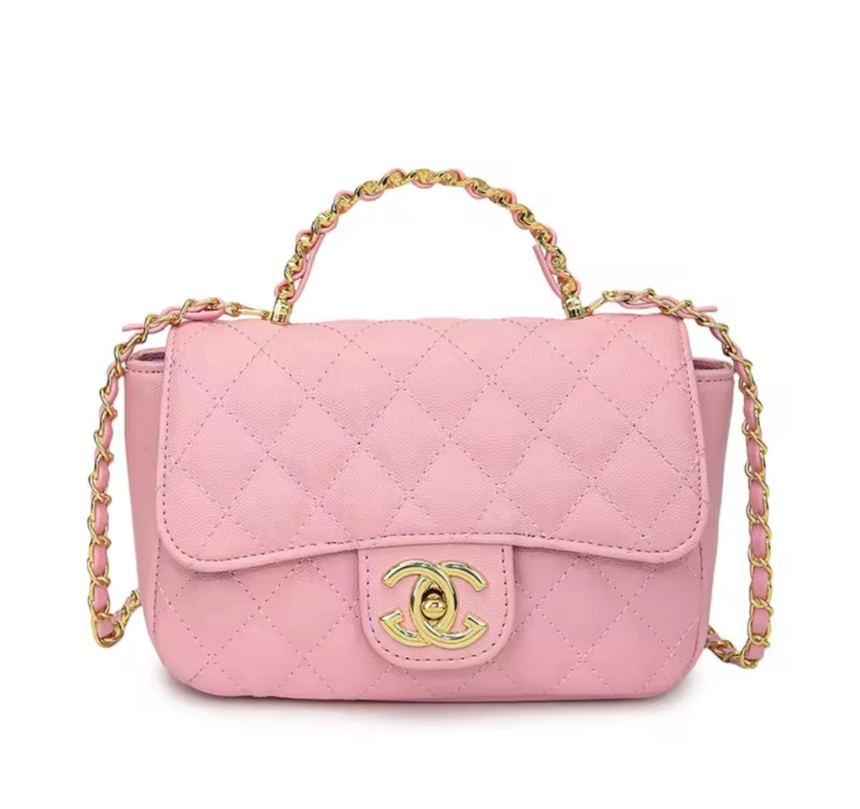 Top handle flap bag with cross body strap