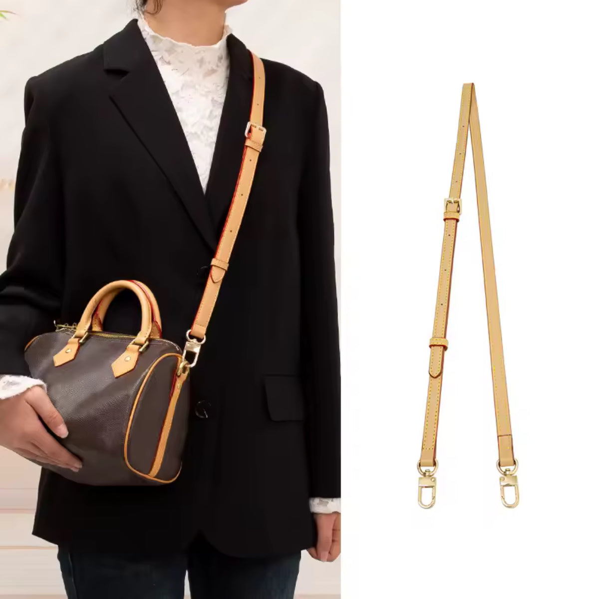 Adjustable PU leather cross body strap