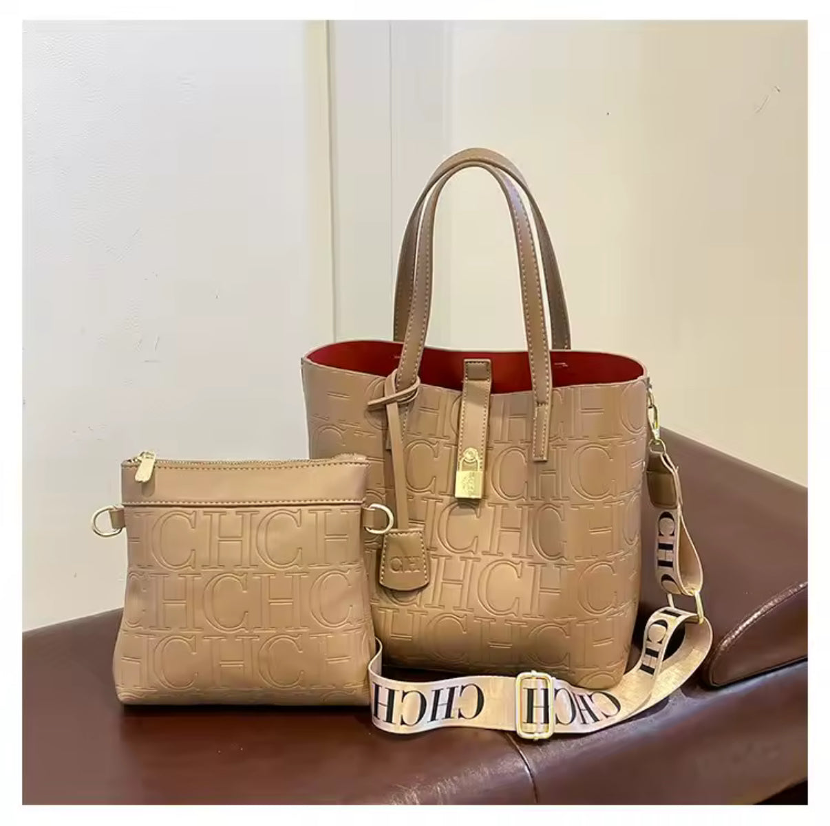 CHCH TOTE BAG W/ smaller pouch bag