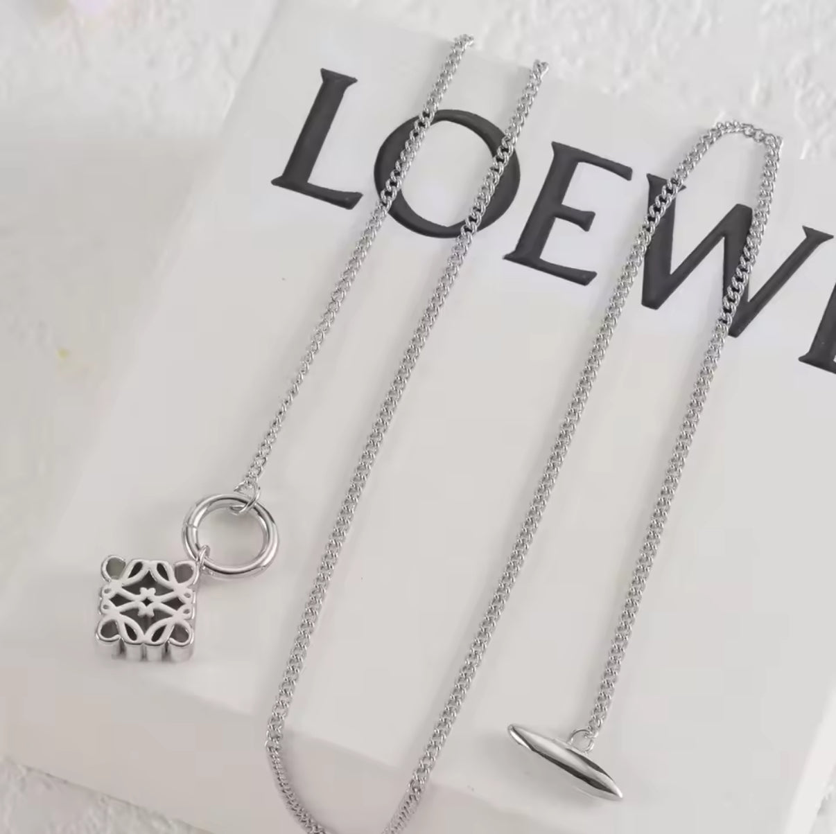 Square L charm necklace