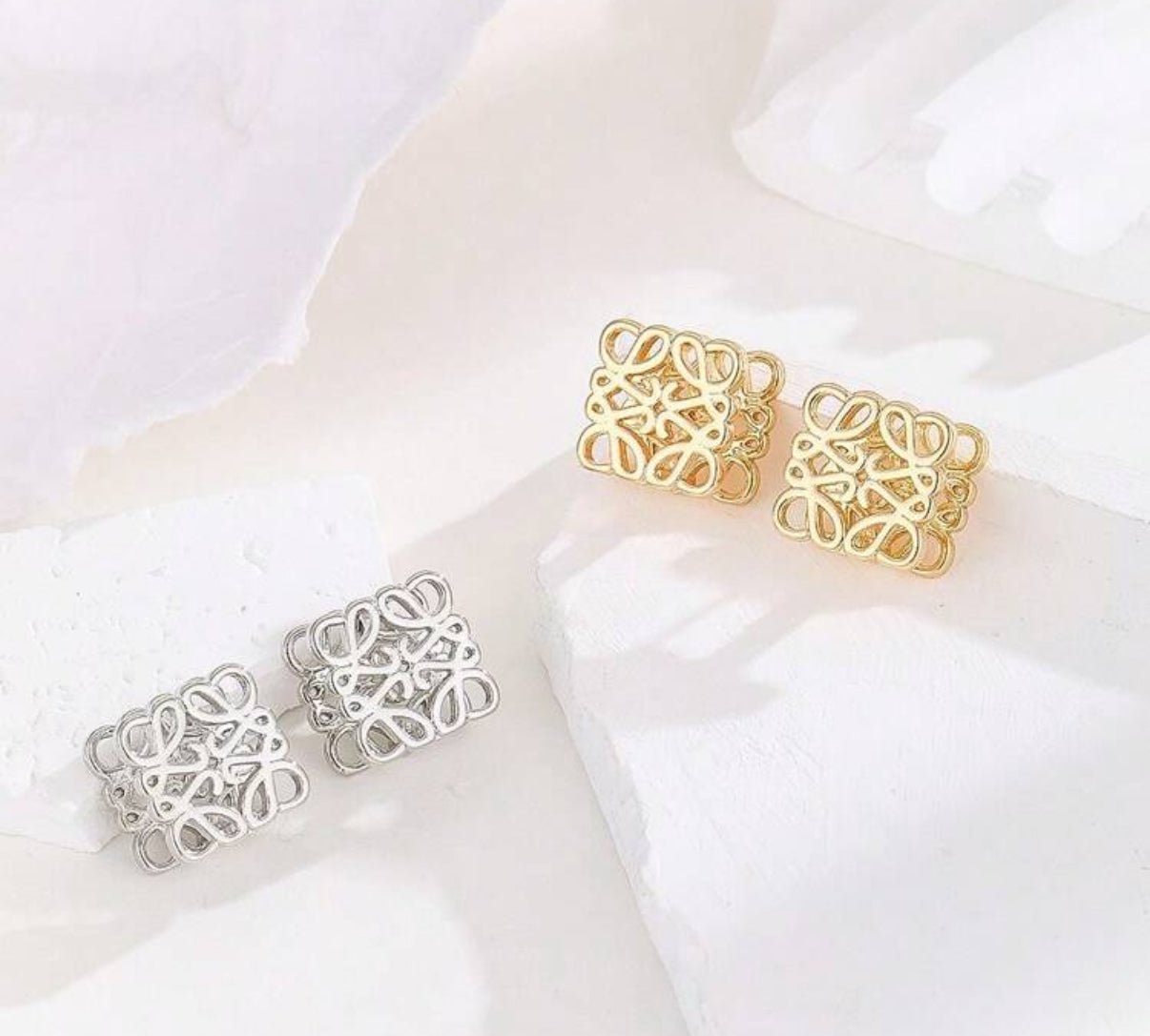 Square L charm necklace