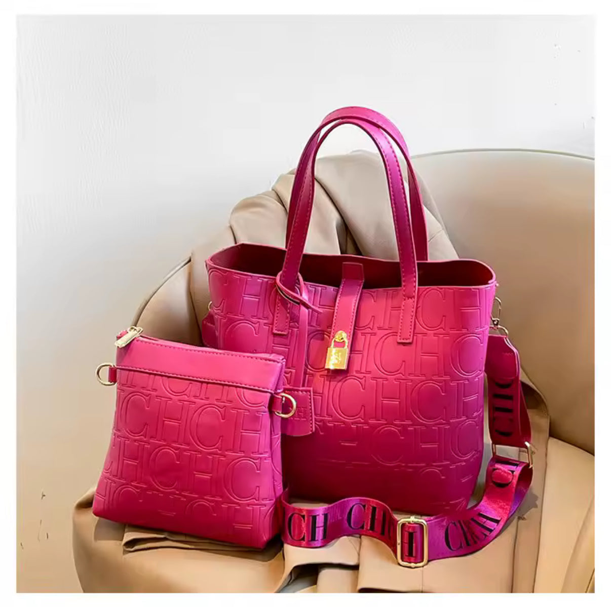 CHCH TOTE BAG W/ smaller pouch bag