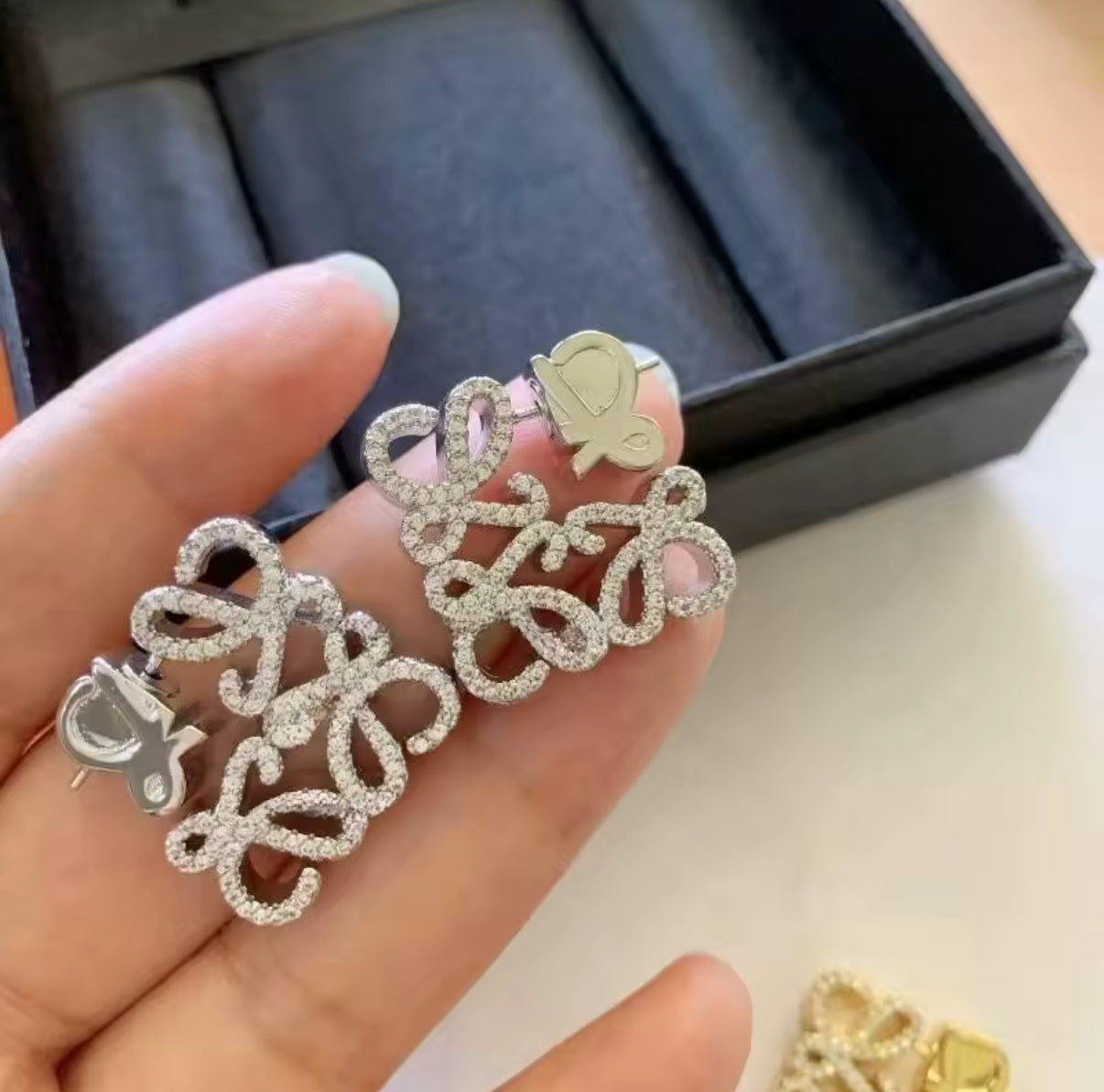 Square L charm necklace