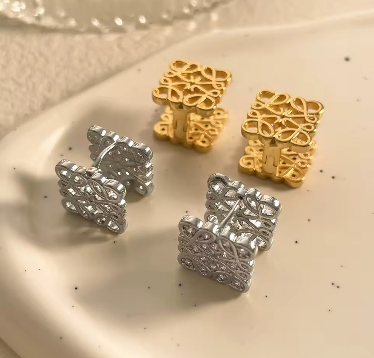 Square L charm necklace