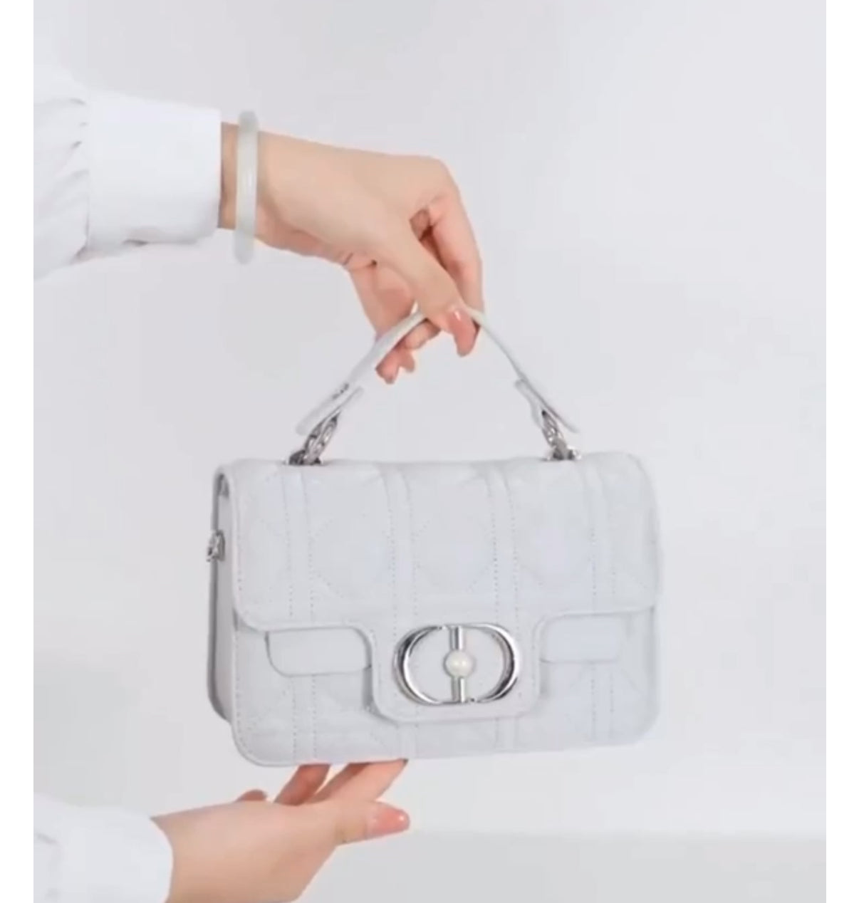 Leather Crossbody “CD Pearl” logo bag, with signature diamond quilted stitching (many options)