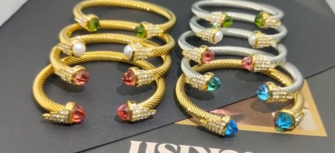 Cable Bangle Bracelets (lots of options)