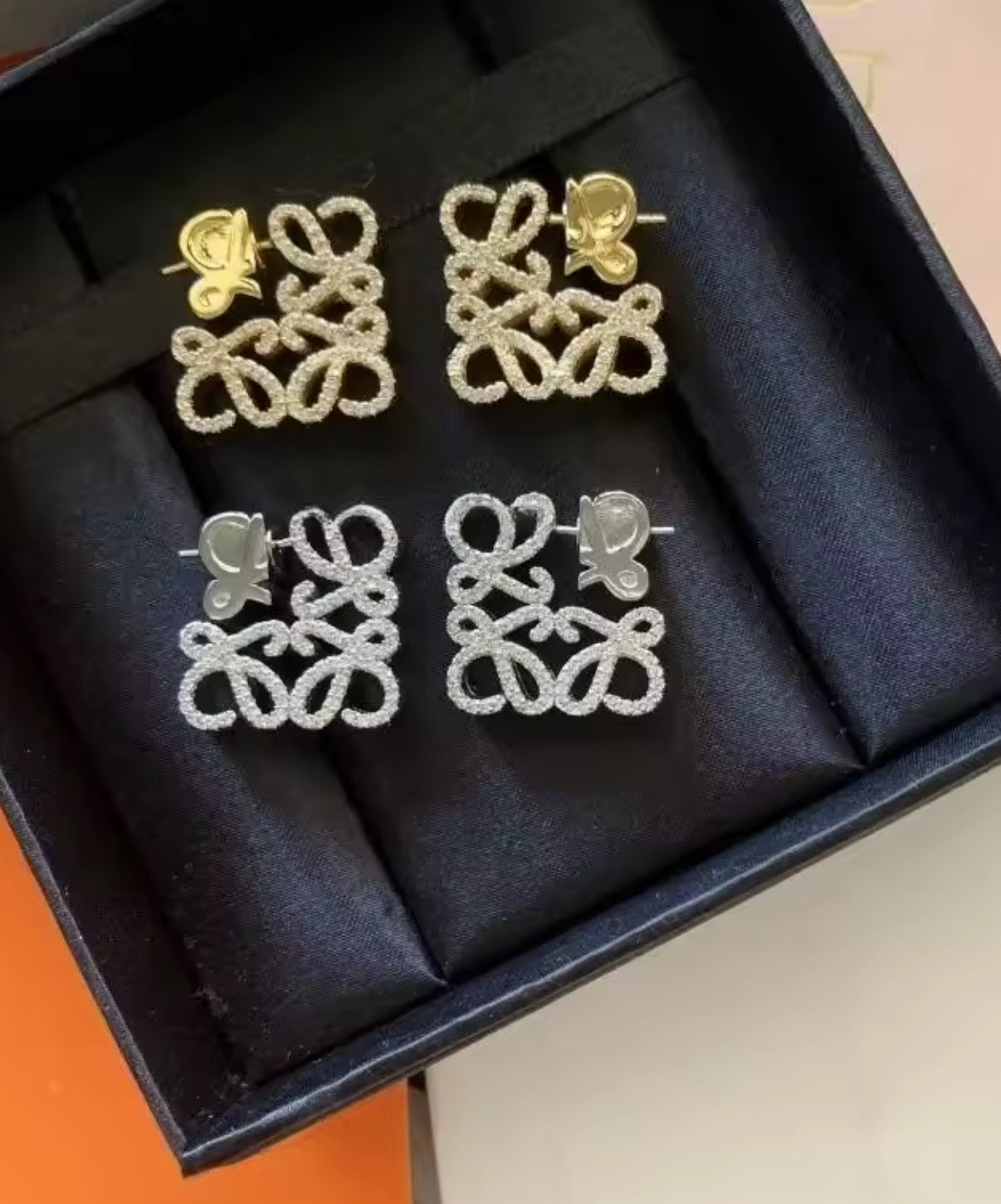 Square L charm necklace