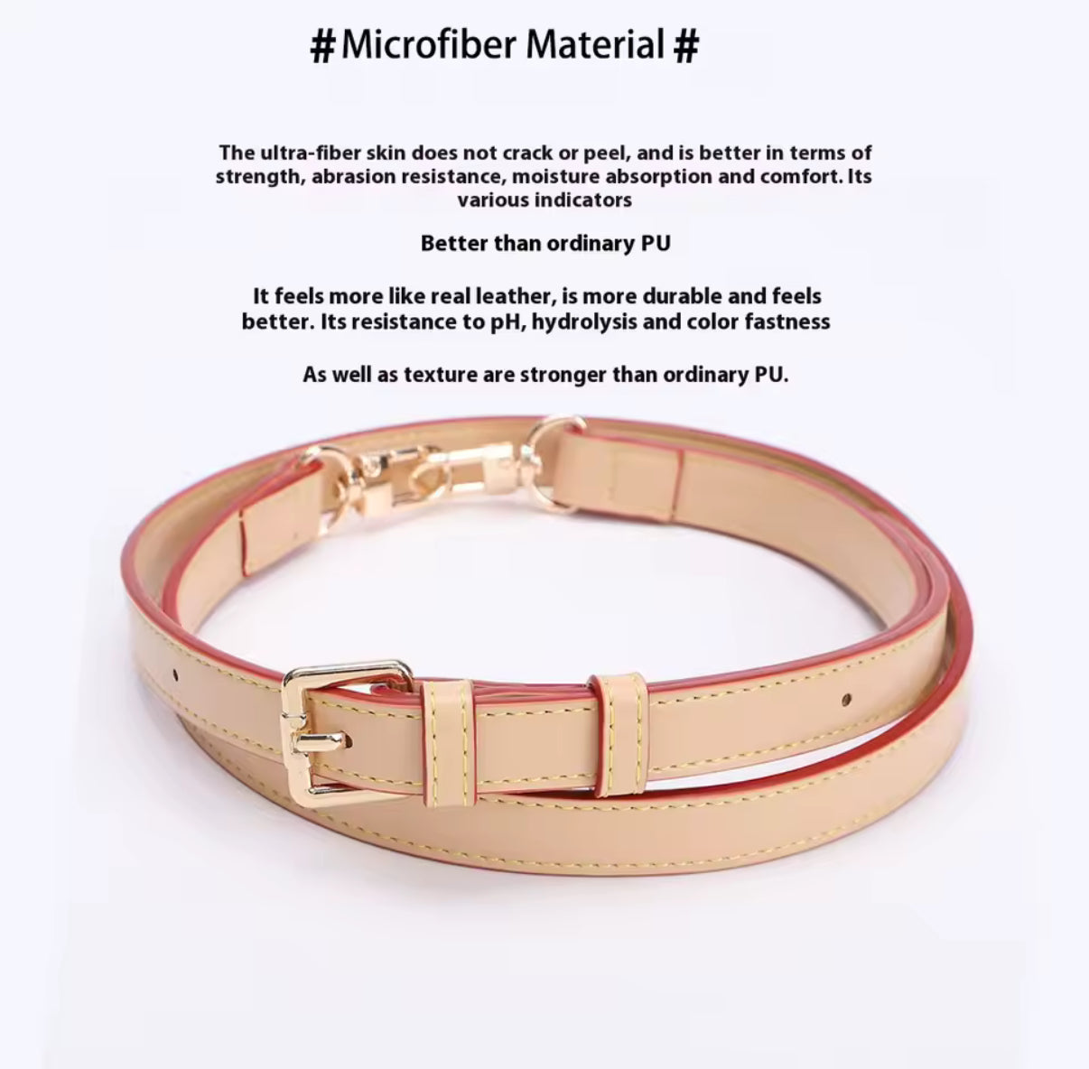 Adjustable PU leather cross body strap