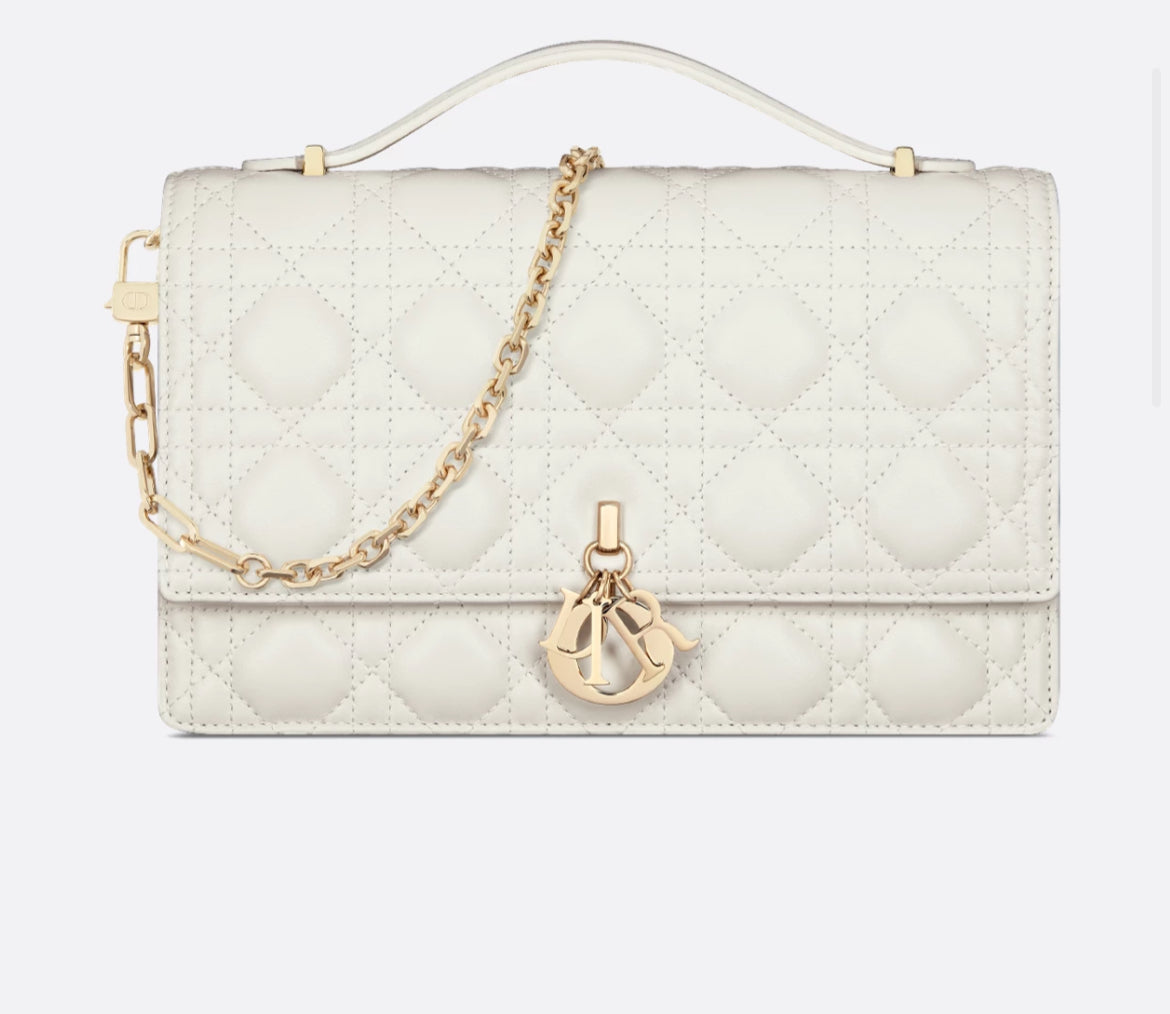Leather Crossbody CD charm, with diamond stitched design