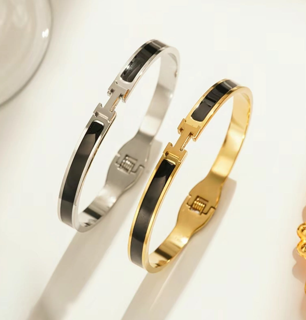 H bangle bracelets. (Variety)