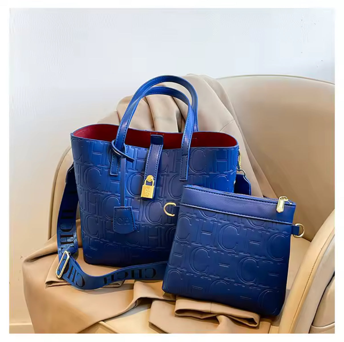 CHCH TOTE BAG W/ smaller pouch bag