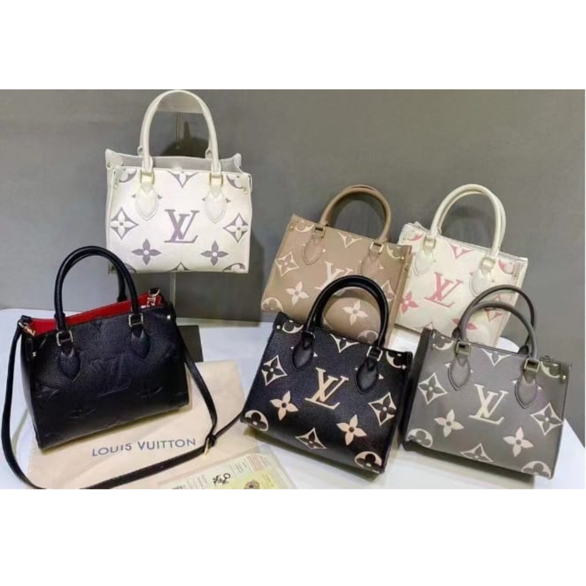 Leather structured logo tote
