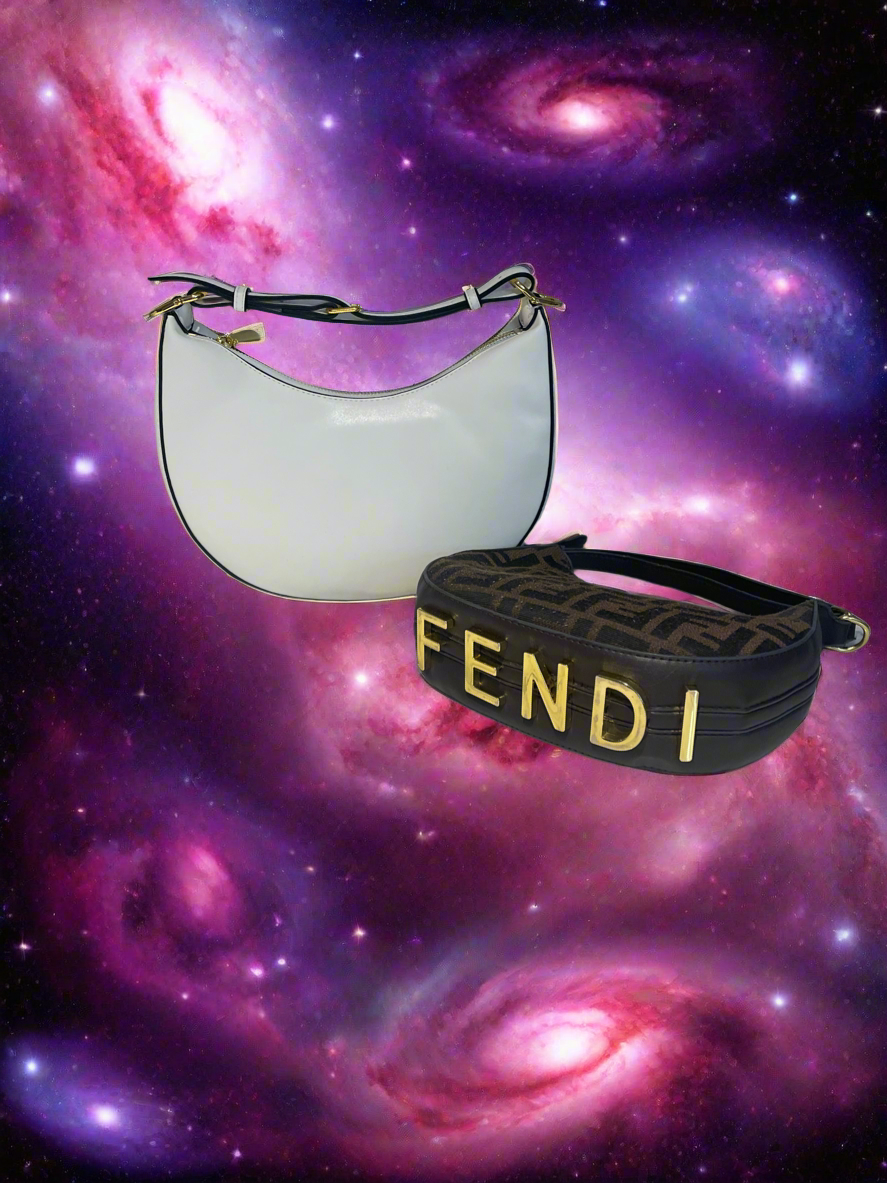 Classic shoulder hobo bag with Metal lettering (many options)