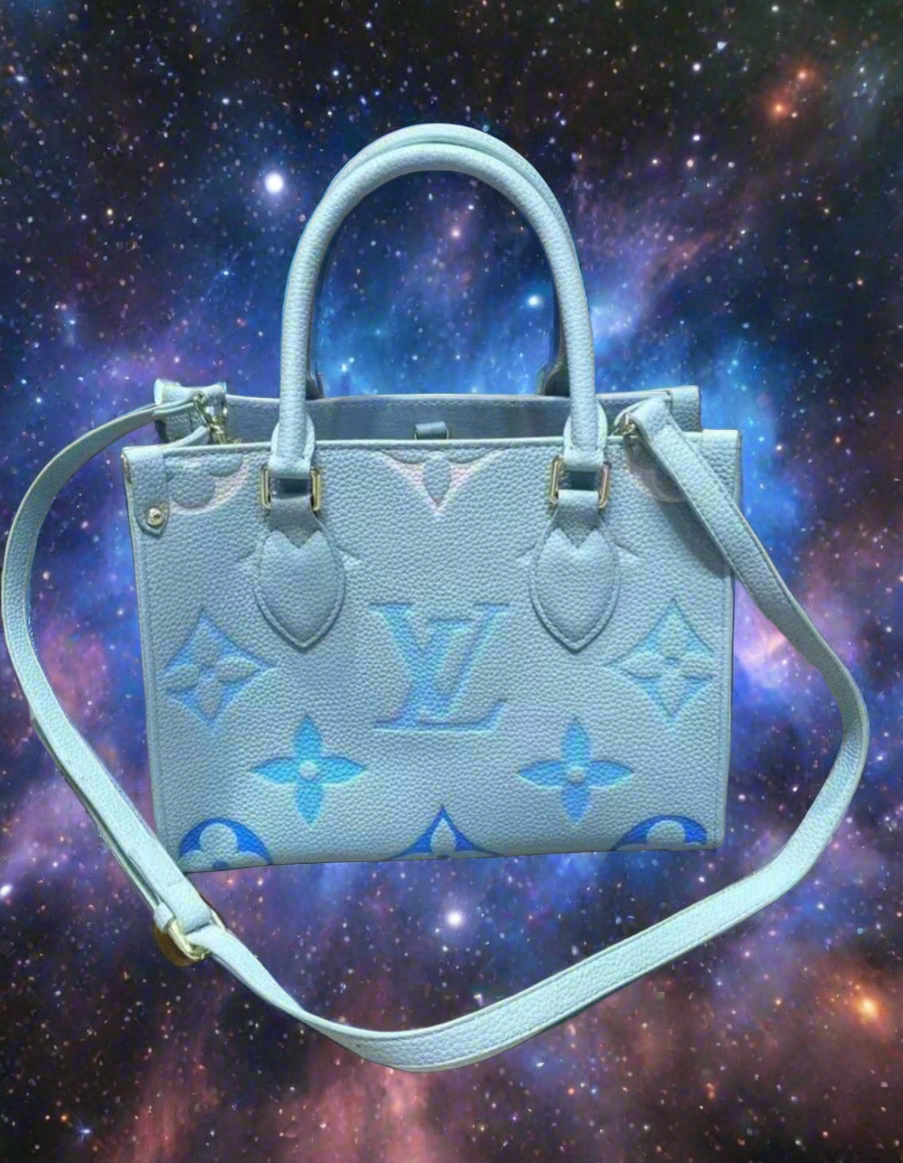 Leather structured logo tote
