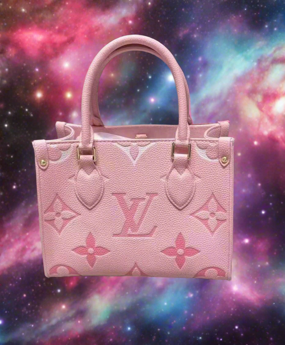 Leather structured logo tote