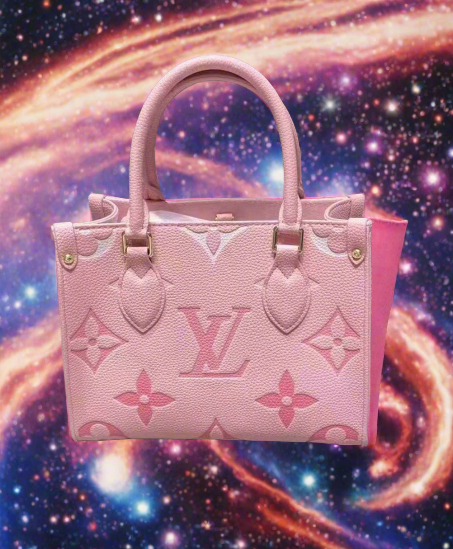 Leather structured logo tote