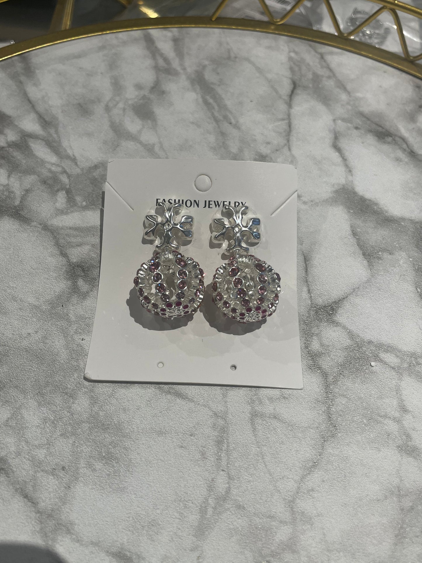 Dangling logo earrings