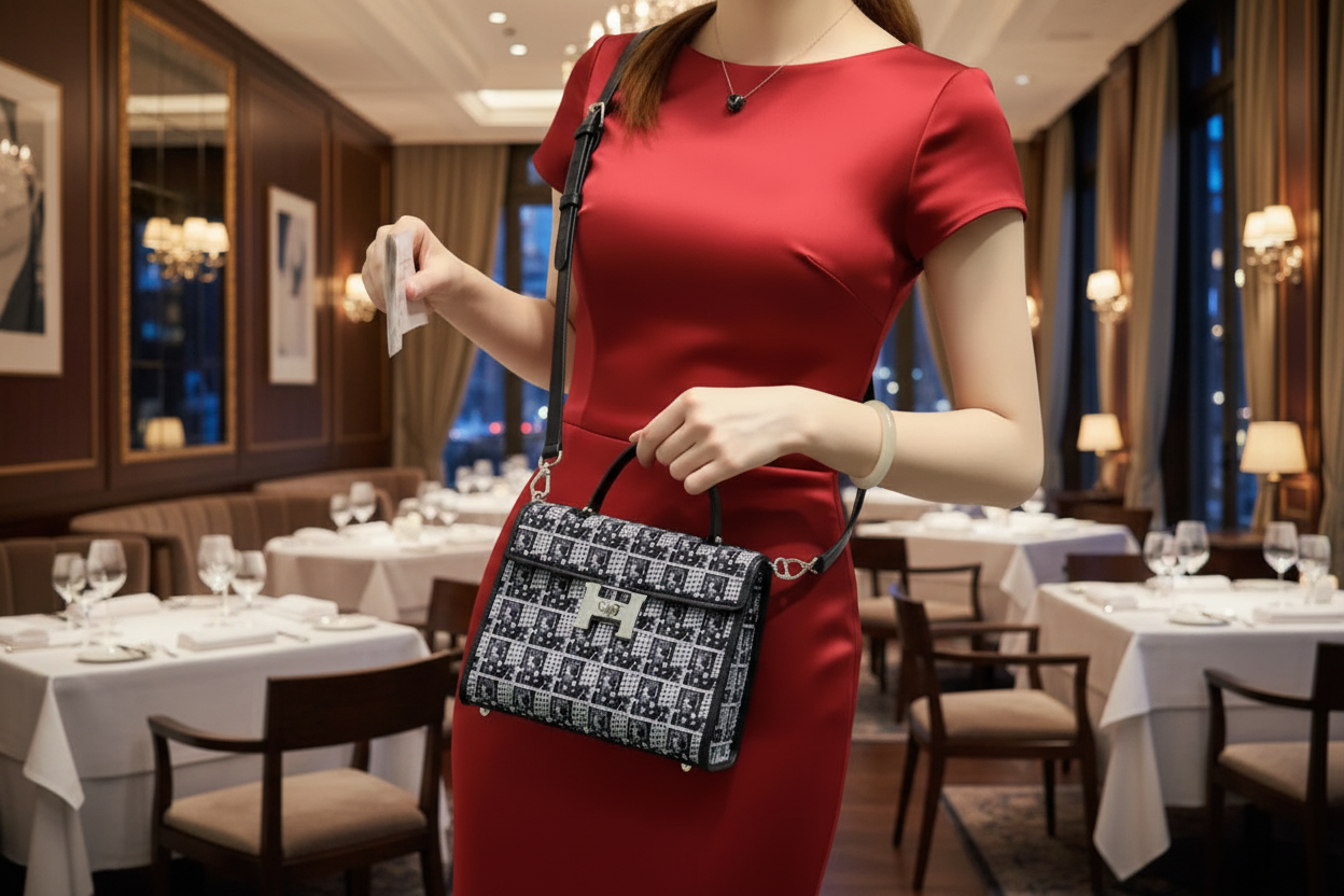 Swarovski Crystal H logo Top handle purse!