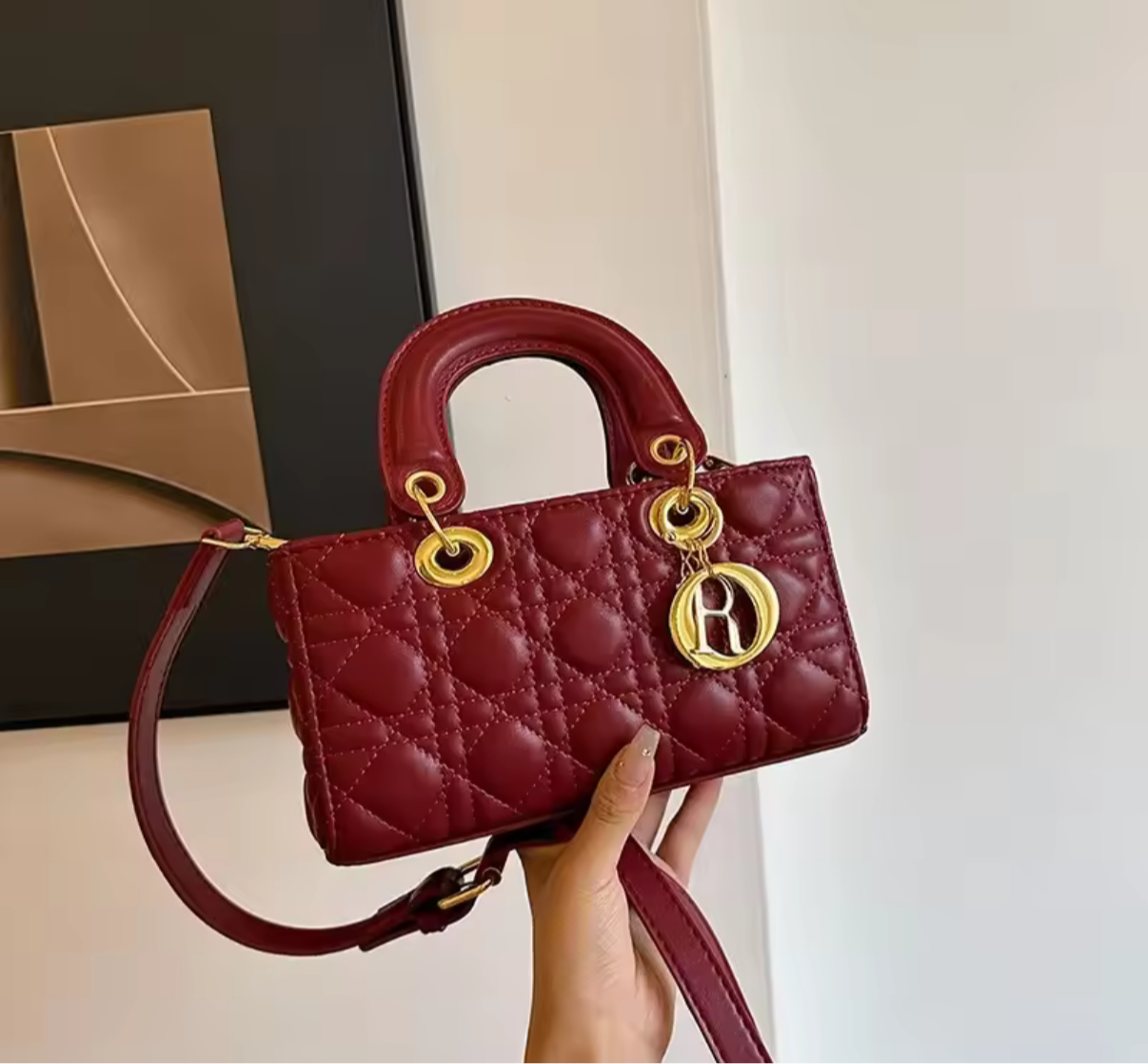 Structured rectangular tote handbags