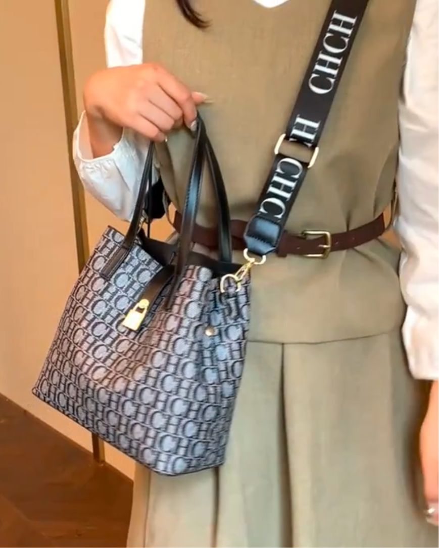 CHCH TOTE BAG W/ smaller pouch bag