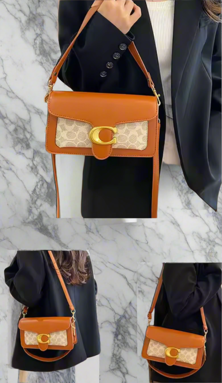 Classic leather underarm logo purse