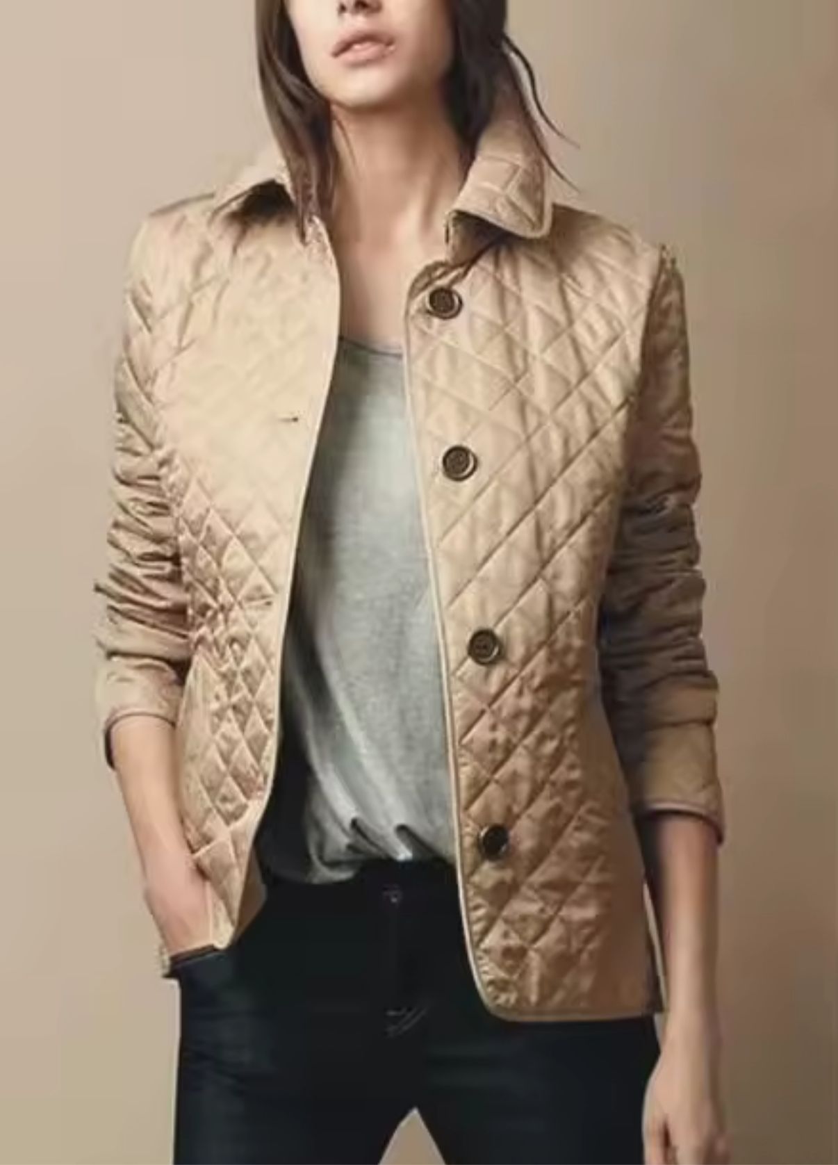 NEW!!!    Light weight black quilted jacket with beige plaid Lining (on sale!)