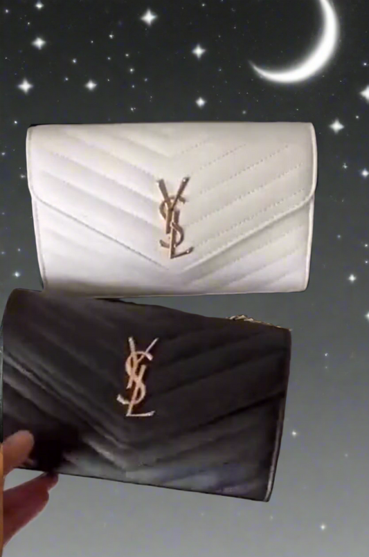 Chevron leather logo crossbody clutch bag