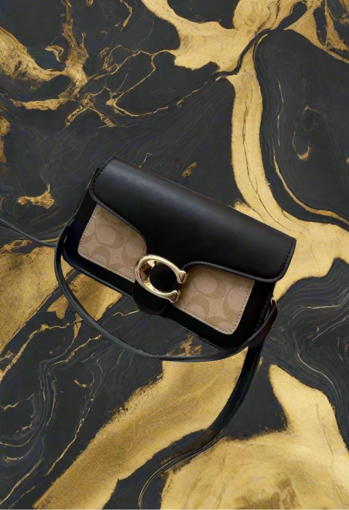 Classic leather underarm logo purse