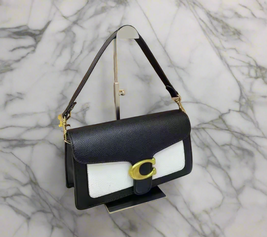 Classic leather underarm logo purse