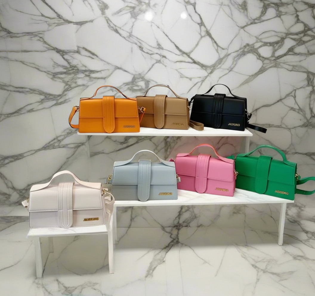 JAQ structured rectangular clutch / crossbody flap purse in many colors