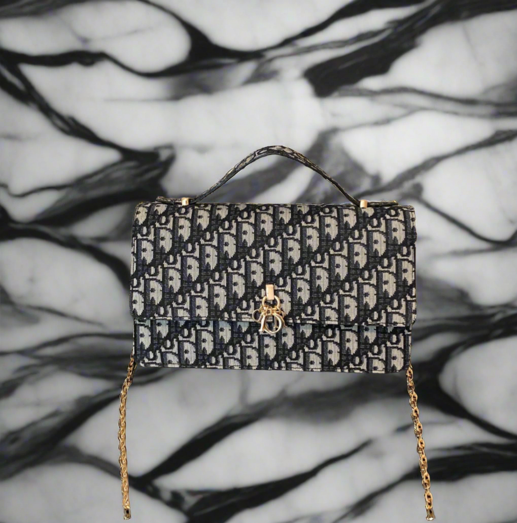 Leather Crossbody CD charm, with diamond stitched design