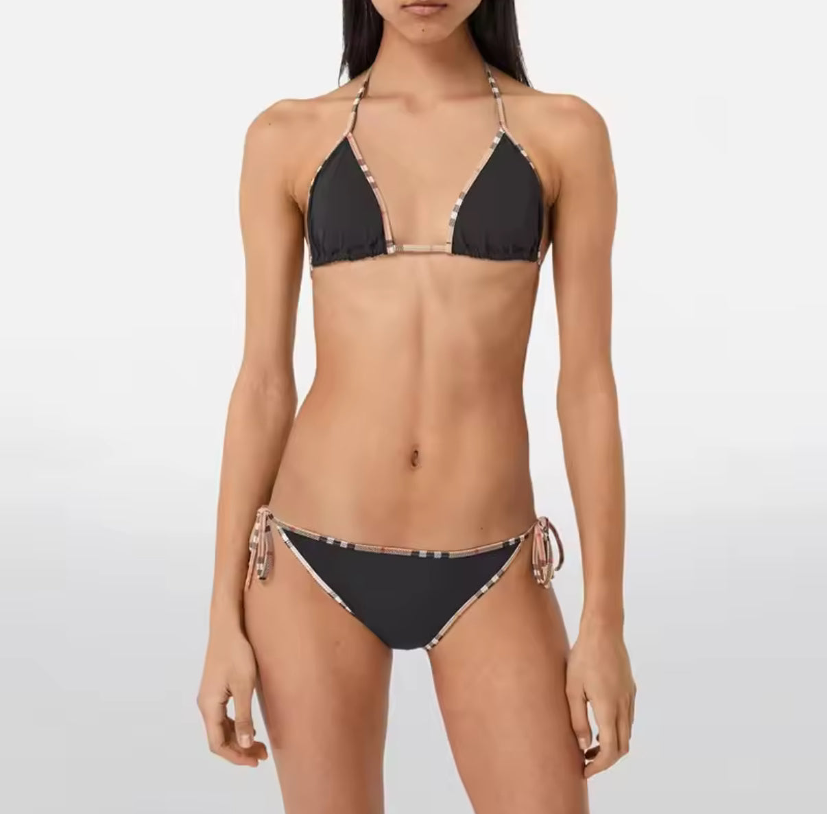 Solid colors - luxury plaid trimmed bikinis (many options)