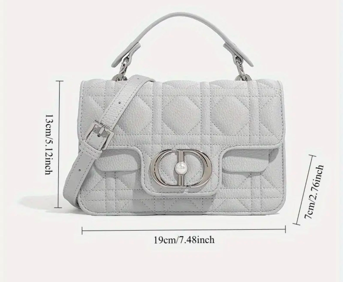 Leather Crossbody “CD Pearl” logo bag, with signature diamond quilted stitching (many options)