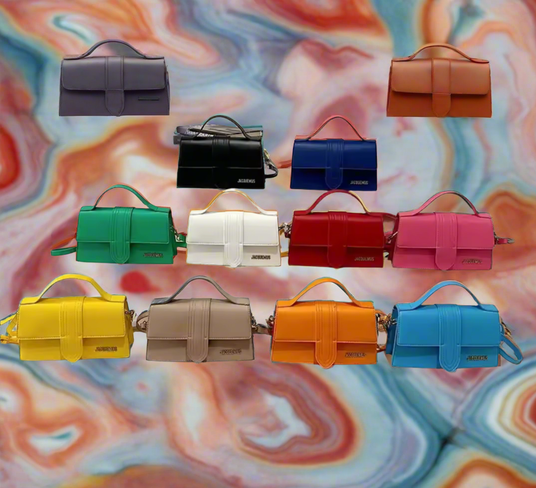 JAQ structured rectangular clutch / crossbody flap purse in many colors