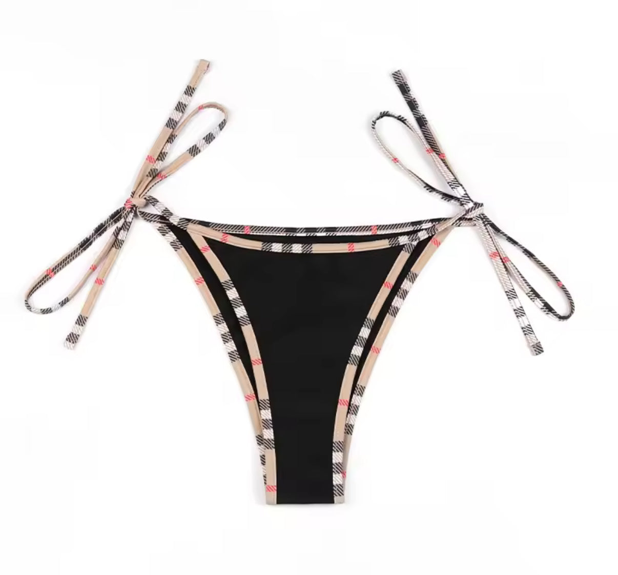 Solid colors - luxury plaid trimmed bikinis (many options)