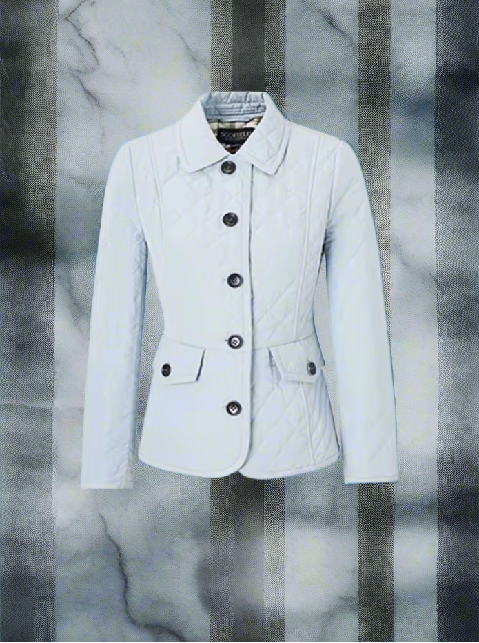 NEW!!!    Light weight black quilted jacket with beige plaid Lining (on sale!)