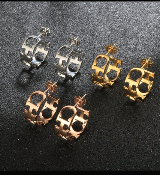 Small CHCH hoop earrings