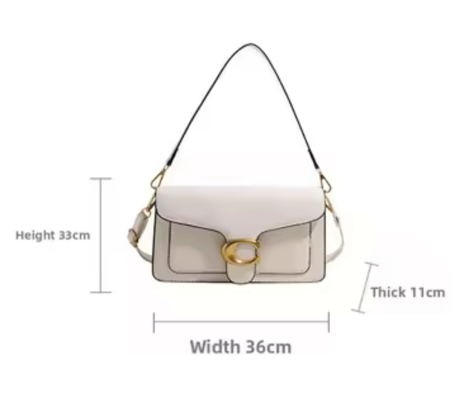 Classic leather underarm logo purse