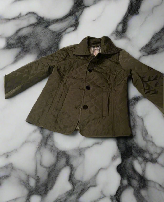 NEW!!!    Light weight black quilted jacket with beige plaid Lining (on sale!)